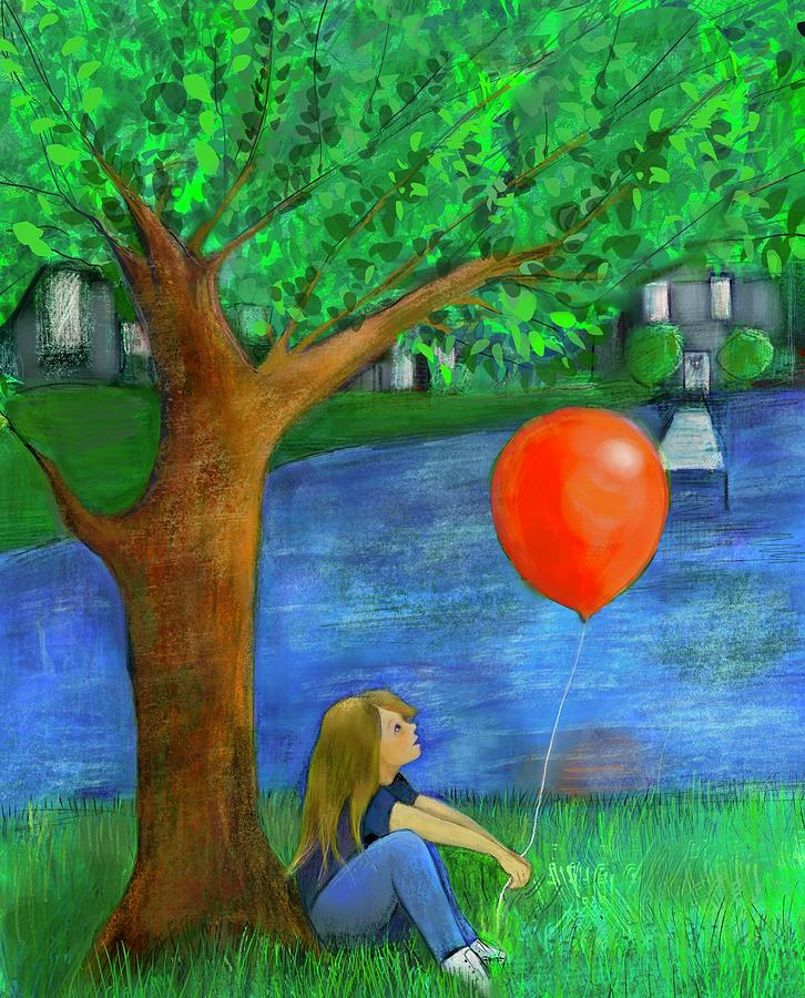 Red Balloon Digital Art by Suki Michelle