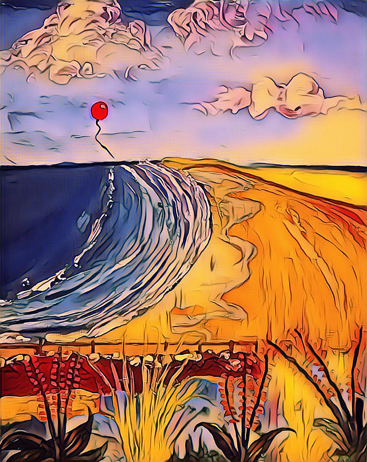 Red Baloon Revisited Mixed Media by Rusty Gladdish