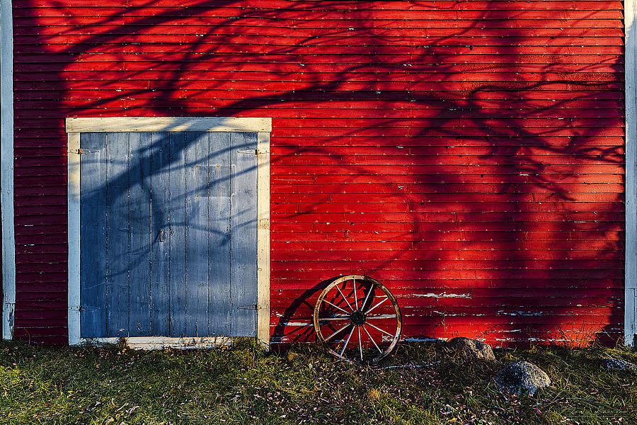 Red Barn and Shadows Photograph by Marty Saccone