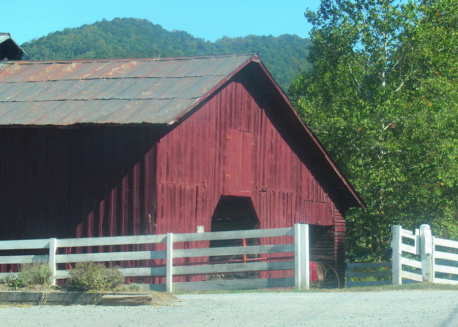 Red Barn And White Fence Photograph