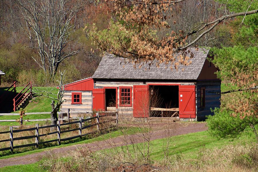 Red Barn at Daniel Boone Homestead, PA Photograph by Susan Jensen