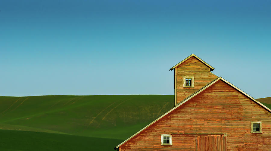 Red Barn Blue Sky Photograph by Don Schwartz