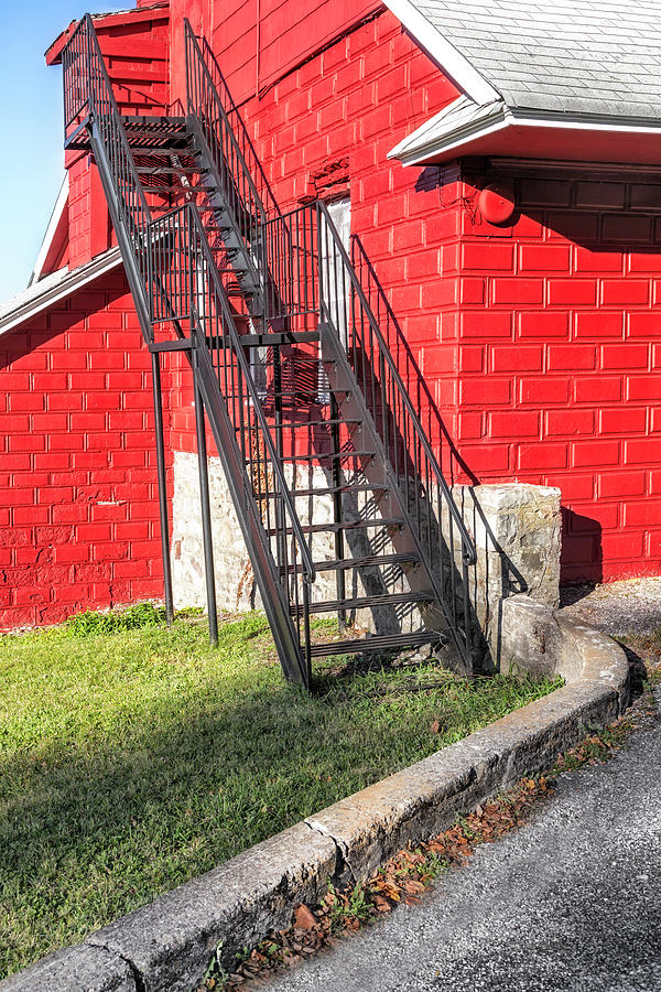Red Barn Fire Escape  Photograph by Susan Candelario