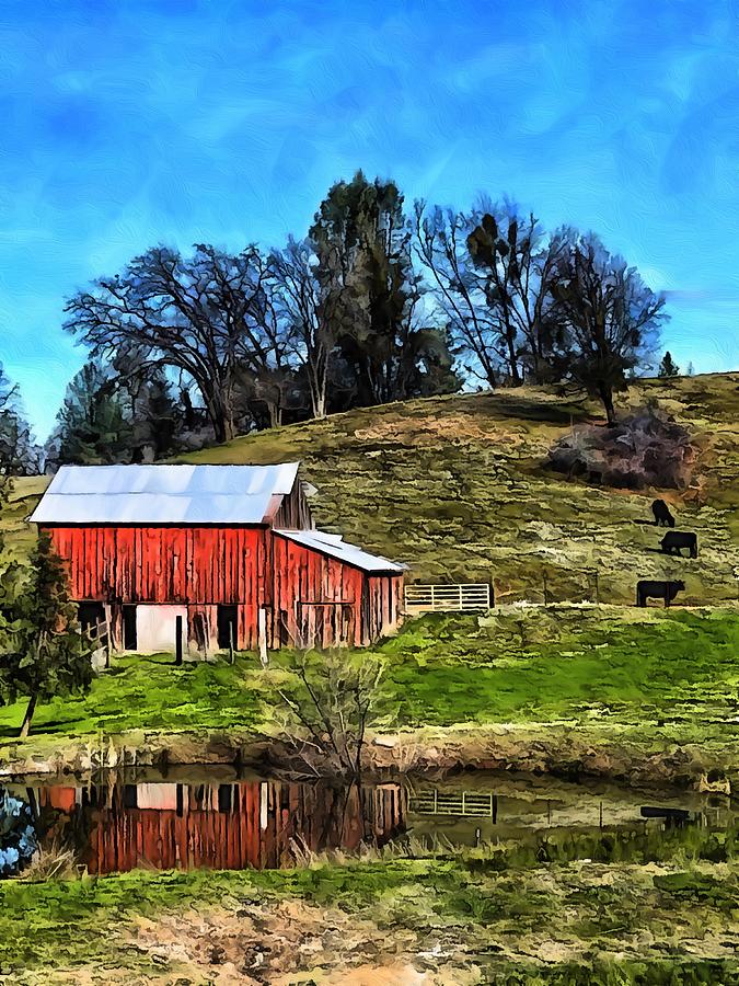Red Barn in Oils Photograph by Beverly Read