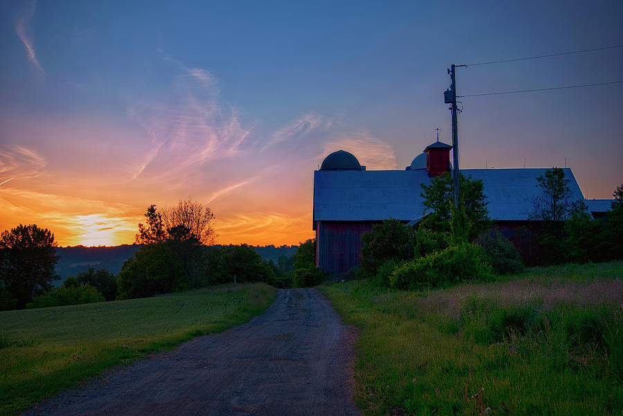 Red Barn Sunrise - Vermont Photograph by Joann Vitali