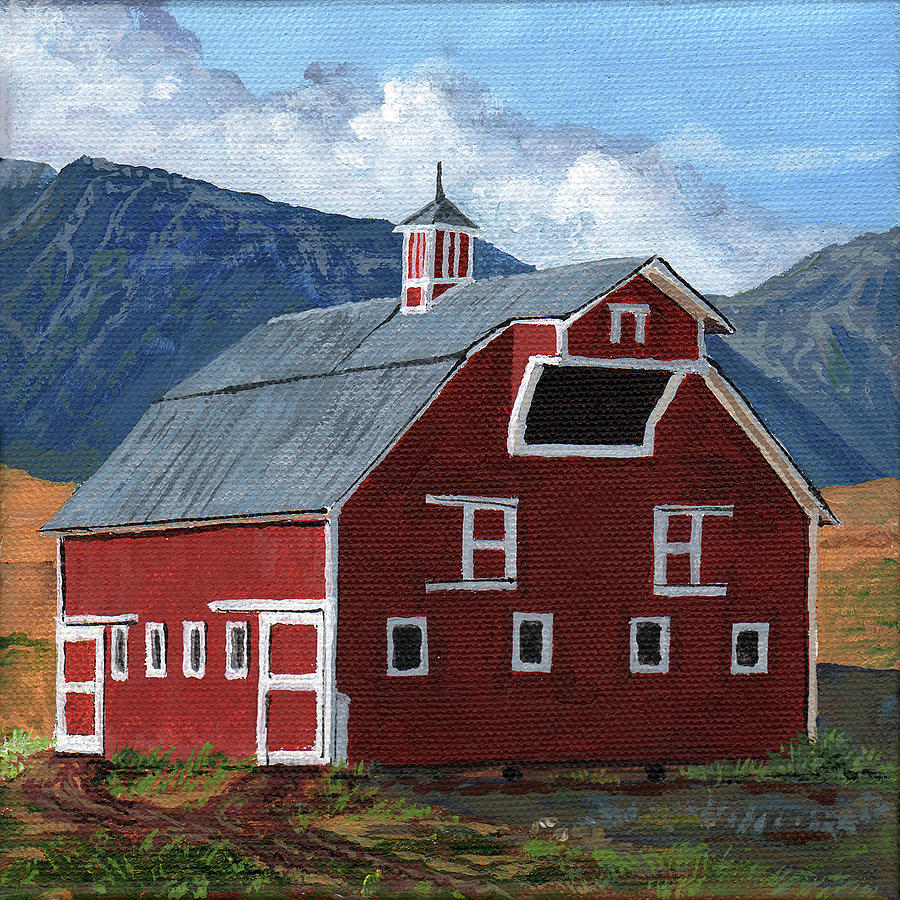Red Barn Painting by Timithy L Gordon