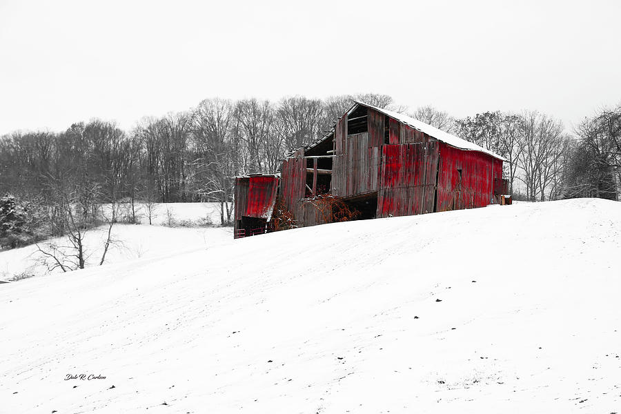Red Barn Winter Photograph by Dale R Carlson