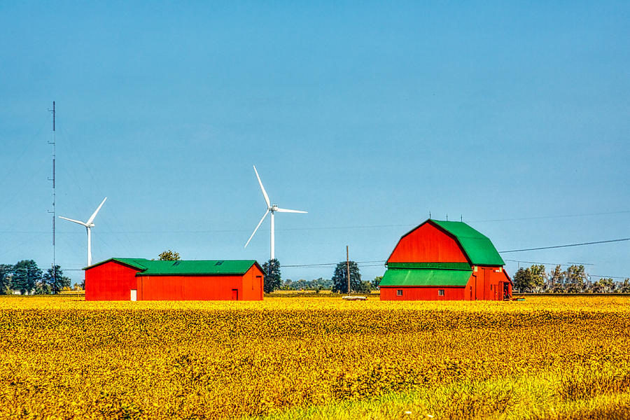Red barns in Lake Erie area, Ontario, Canada Photograph by Tatiana Travelways
