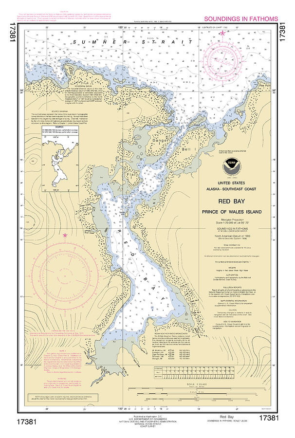 Red Bay Prince Of Wales Island Alaska, Noaa Chart 17381 Digital Art by ...