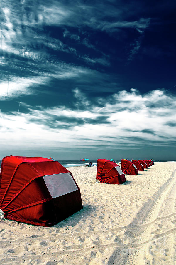 Red Beach Tents at Cape May in New Jersey Photograph by John Rizzuto