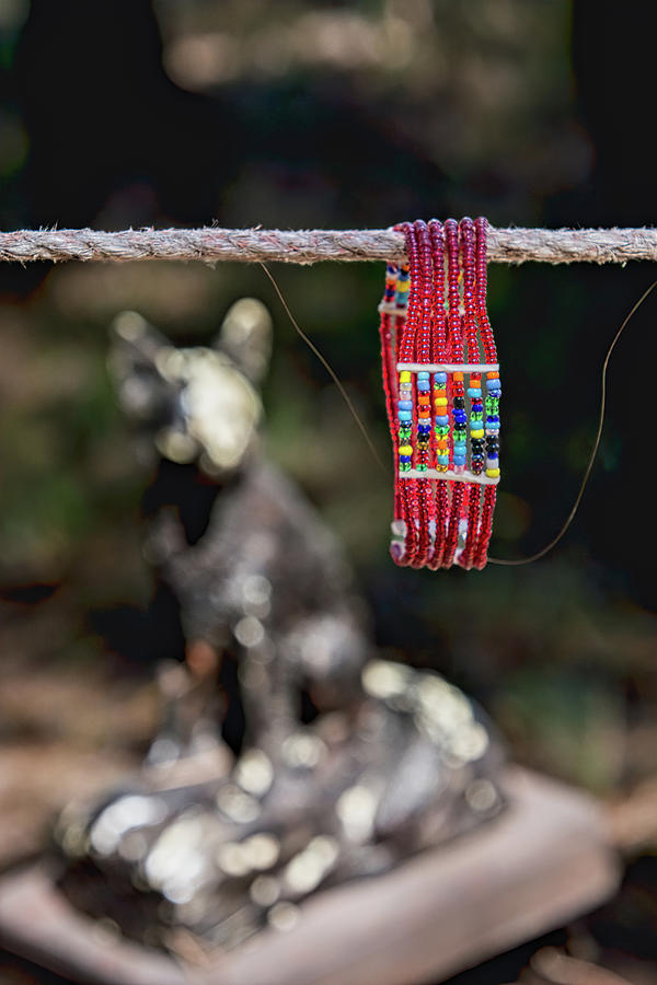 Red Bead Bracelet Memento on Contemplative Walk Photograph by Debra Martz