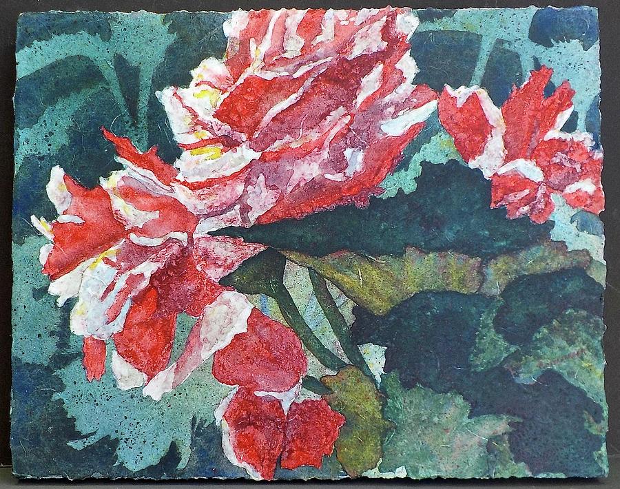 Red Begonia Painting by Carolyn Rosenberger