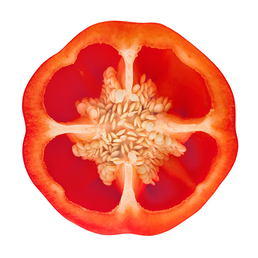 Red Bell Pepper Portion on White Photograph by Dimitris66