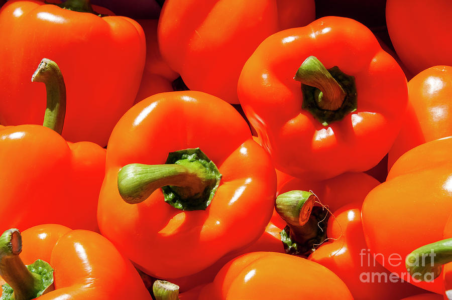 Red Bell Peppers in Apt Market Photograph by Bob Phillips