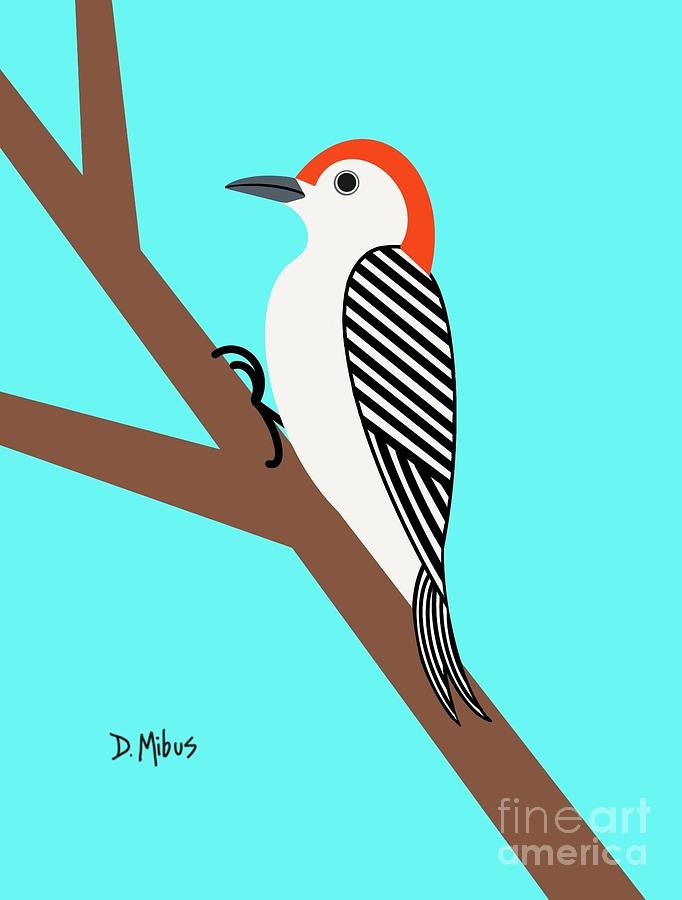 Red Bellied Texas Woodpecker  Digital Art by Donna Mibus