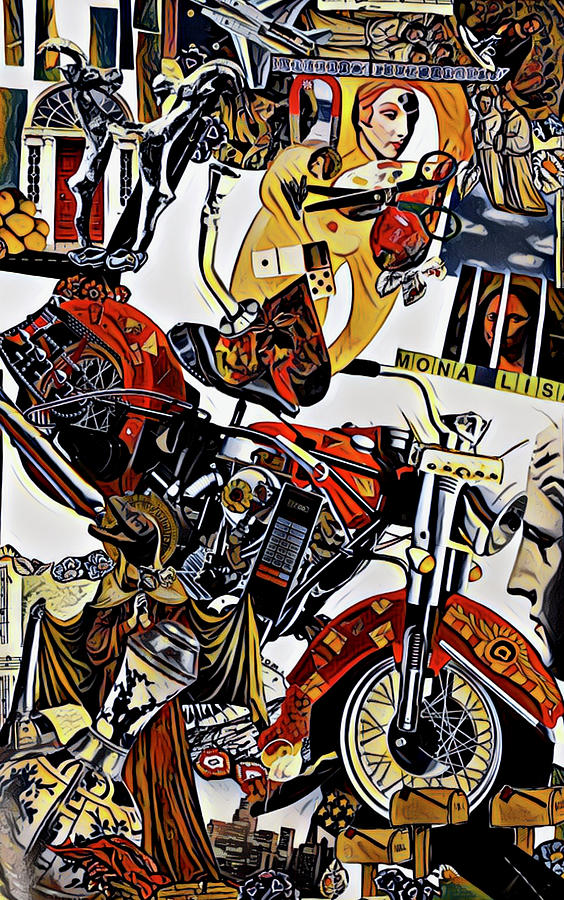 Red Biker Momma Mixed Media by Debra Amerson Red Biker Momma Mixed Media by Debra Amerson