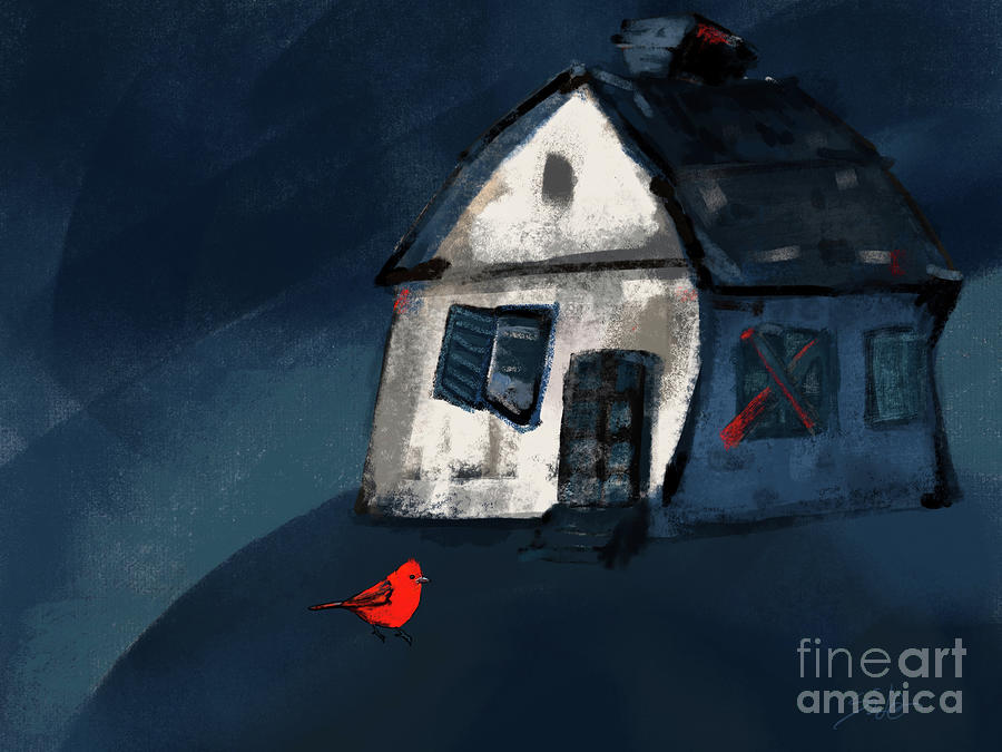 Red Bird Painting by Lidija Ivanek - SiLa