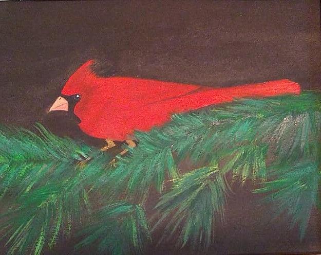 Red Bird Painting by Susan Nielsen