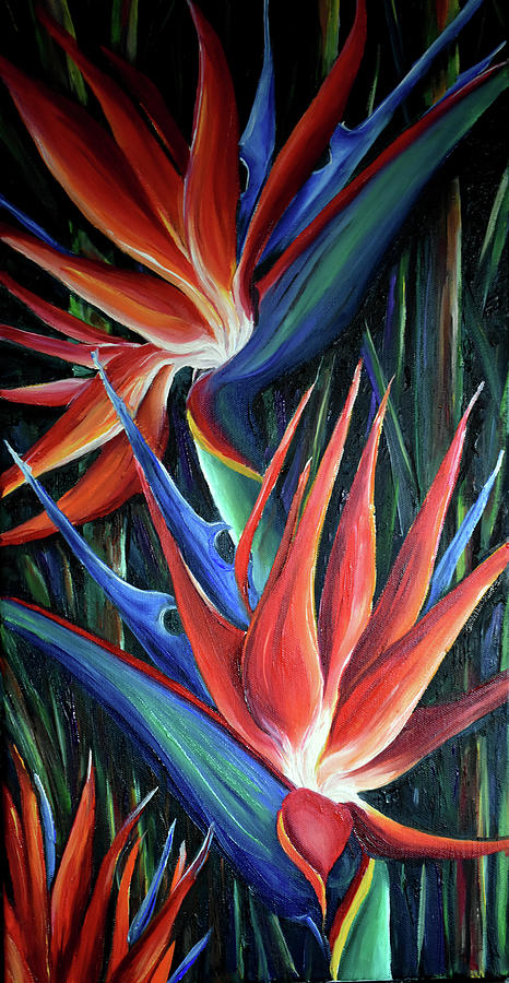 Red Birds Of Paradise Painting by Karin  Dawn Kelshall- Best