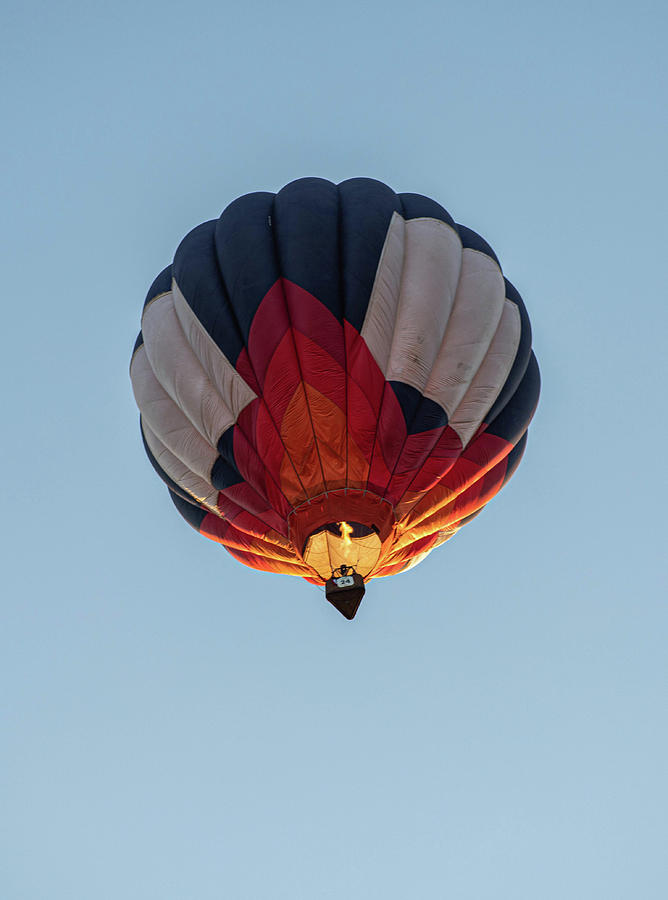 Red black hot air balloon with flame Photograph by CariAnn Sparks ...