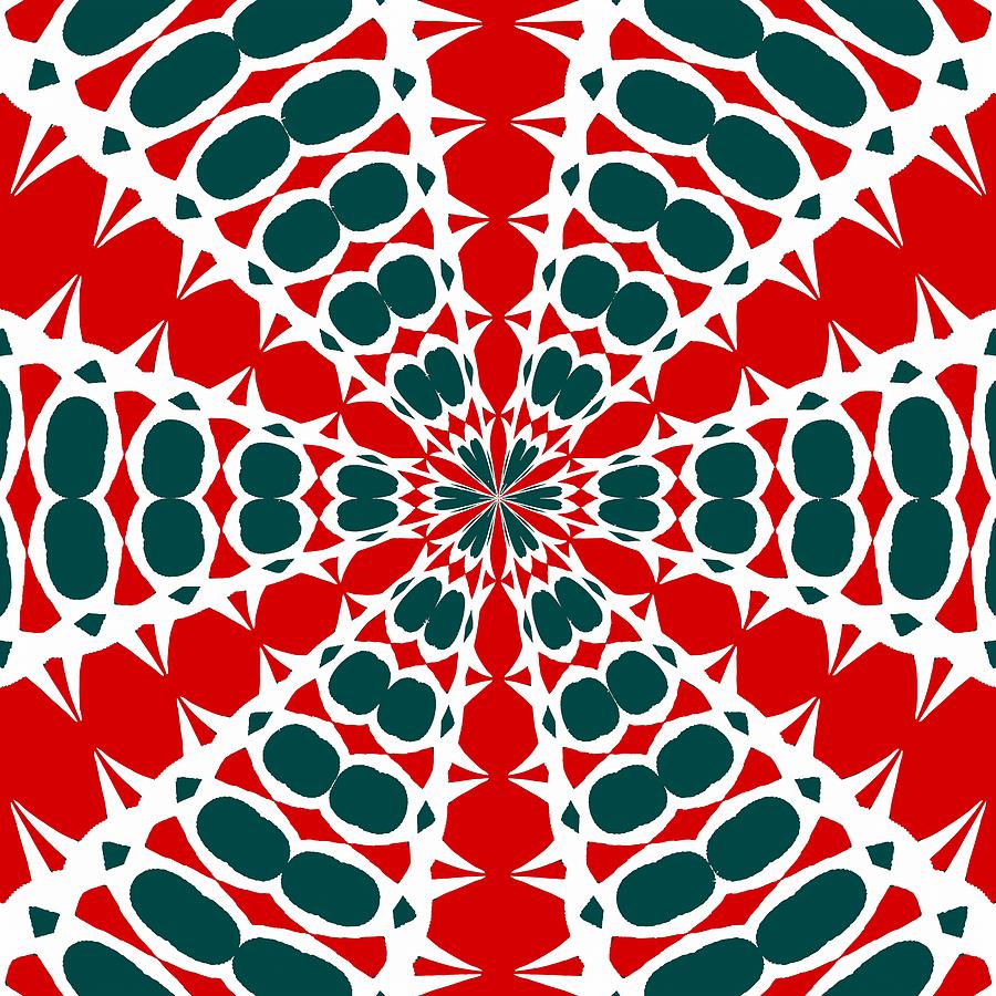 Red Black White Abstract Kaleidoscope Digital Art by Taiche Acrylic Art