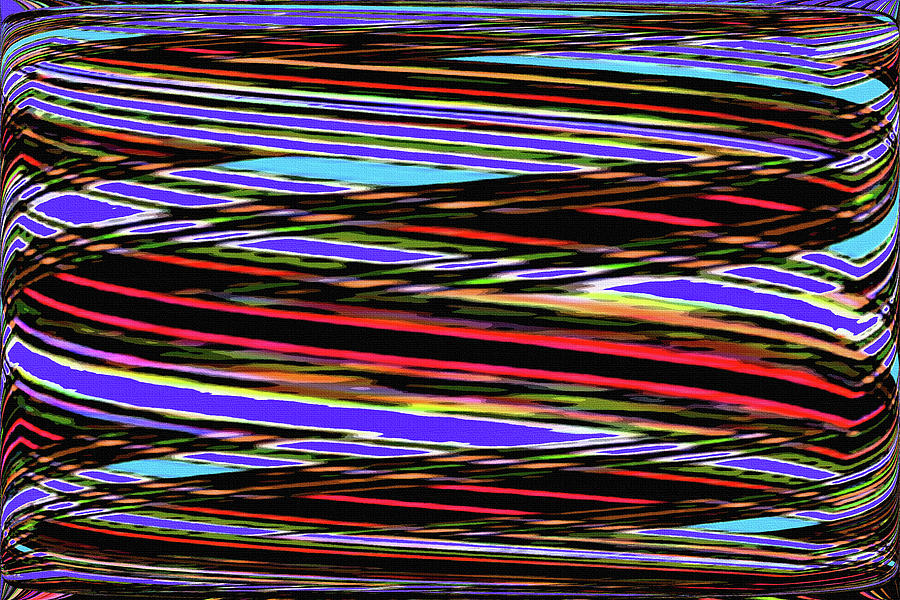 Red Blue White And Green With Black Abstract Digital Art by Tom Janca