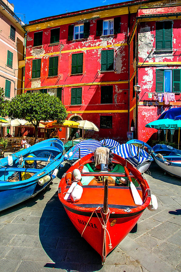 Red Boat Venazza Cinque Terre Photograph by Xavier Cardell