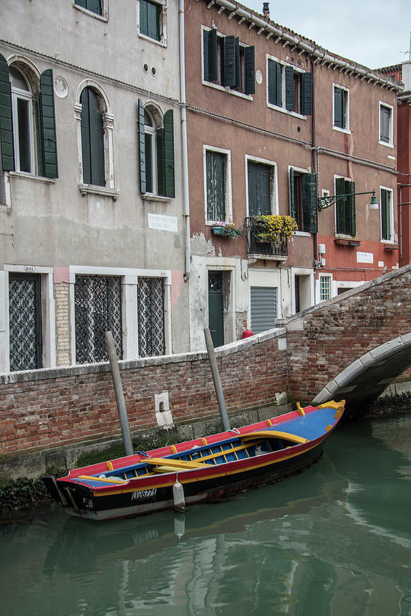 Red Boat Venice Italy  Photograph by John McGraw