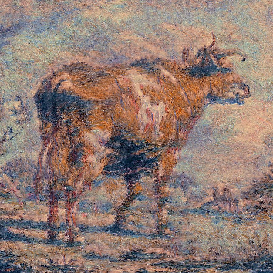Red Bont Cow Digital Art by Nop Briex