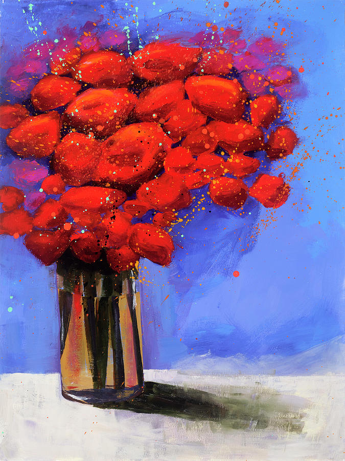 Red Bouquet #2 Painting by Jane Davies