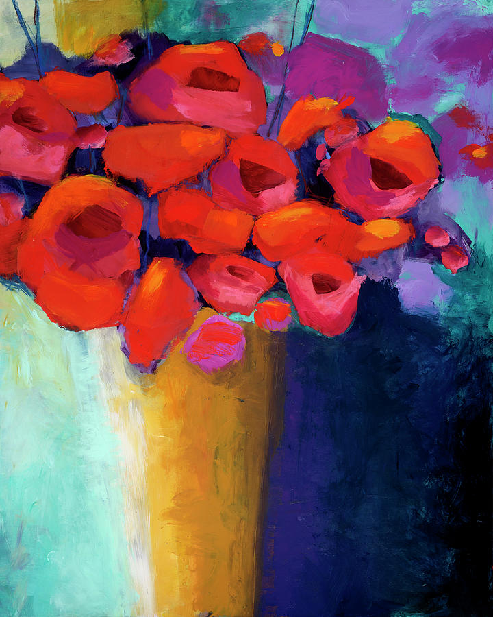 Pattern Painting - Red Bouquet by Jane Davies