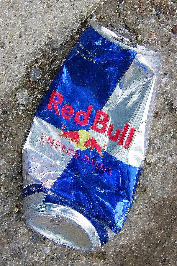 Red Bull Ode To Andy Warhol Crushed Can Painting by Tony Rubino