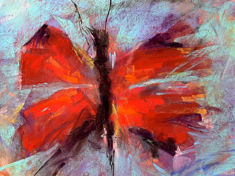Red Butterfly Painting by Bonny Butler
