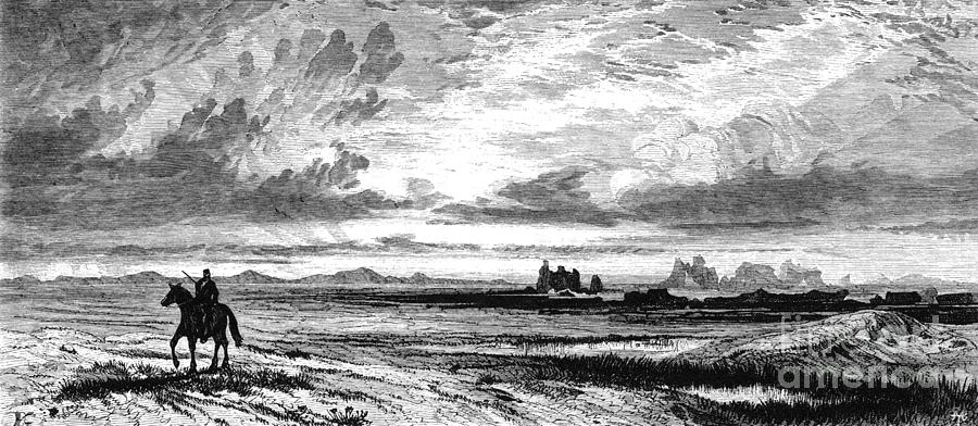 Red Buttes, Wyoming, 1874 Drawing by Thomas Moran