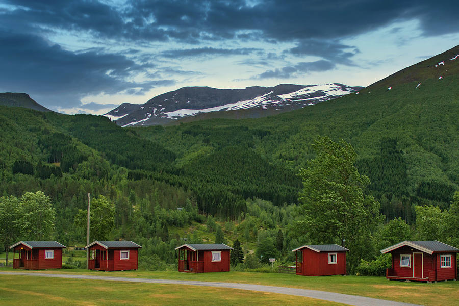 Red Cabins in the Mountains of Norway Photograph by Matthew DeGrushe