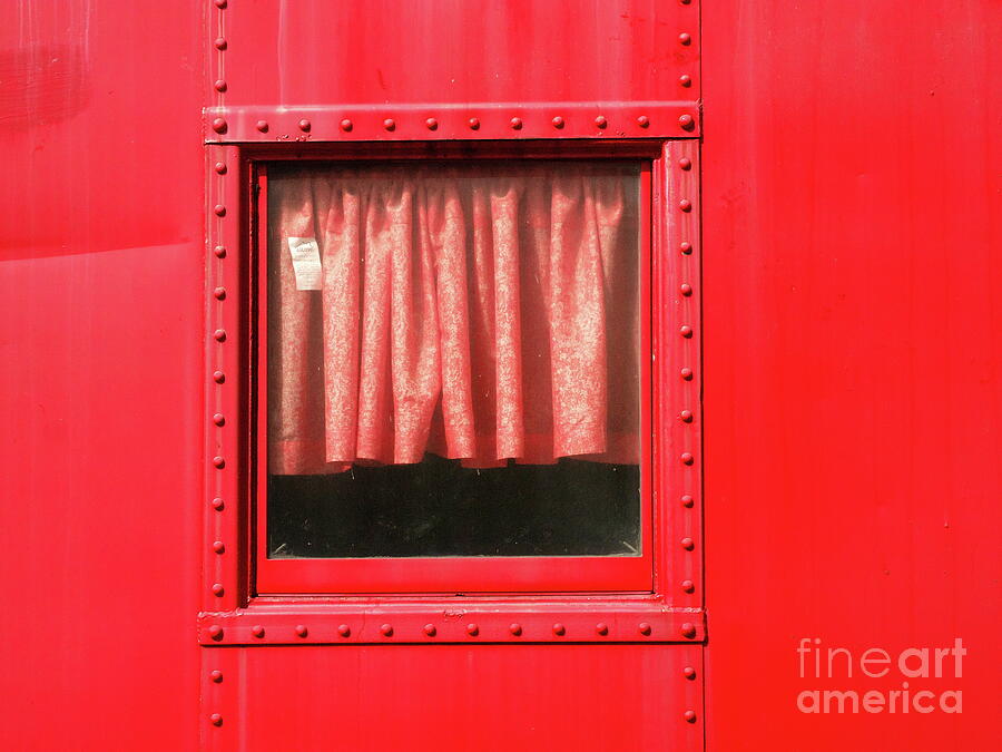 Abstract Photograph - Red Caboose Window by Gary Richards