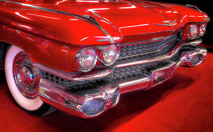 Red Cadillac Photograph by ARTtography by David Bruce Kawchak