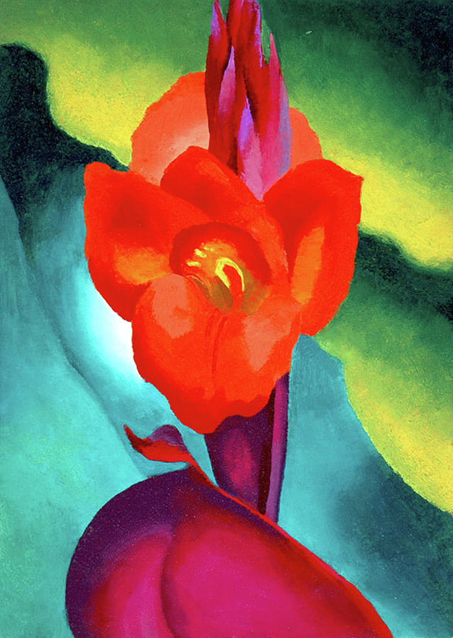 Flower Painting - Red Canna by Jon Baran