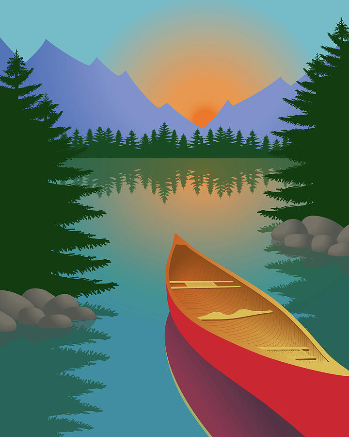 How To Draw A Canoe On A Lake