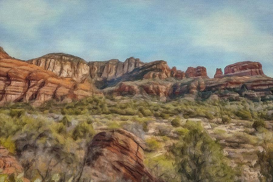 Red Canyon, Sedona AZ Painting by Jeffrey Kolker