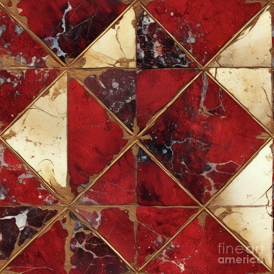 Red Carmine Collection 4 Painting by Tina LeCour