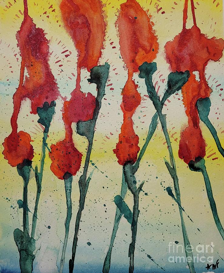 Red Carnations Painting by Angrulla MF Red Carnations Painting by Angrulla MF