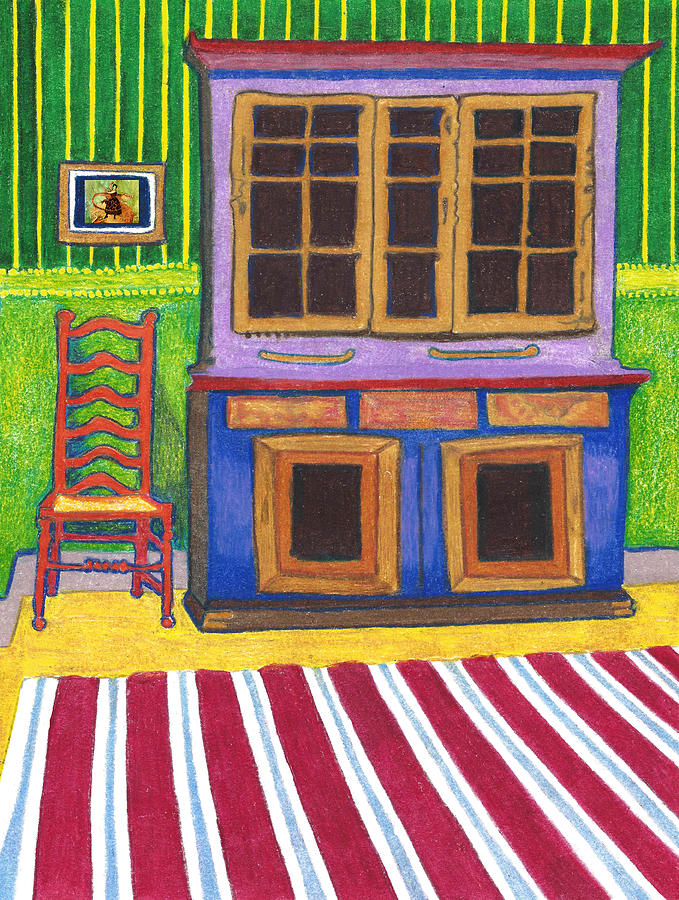 Red Chair Drawing by Lorena Cassady