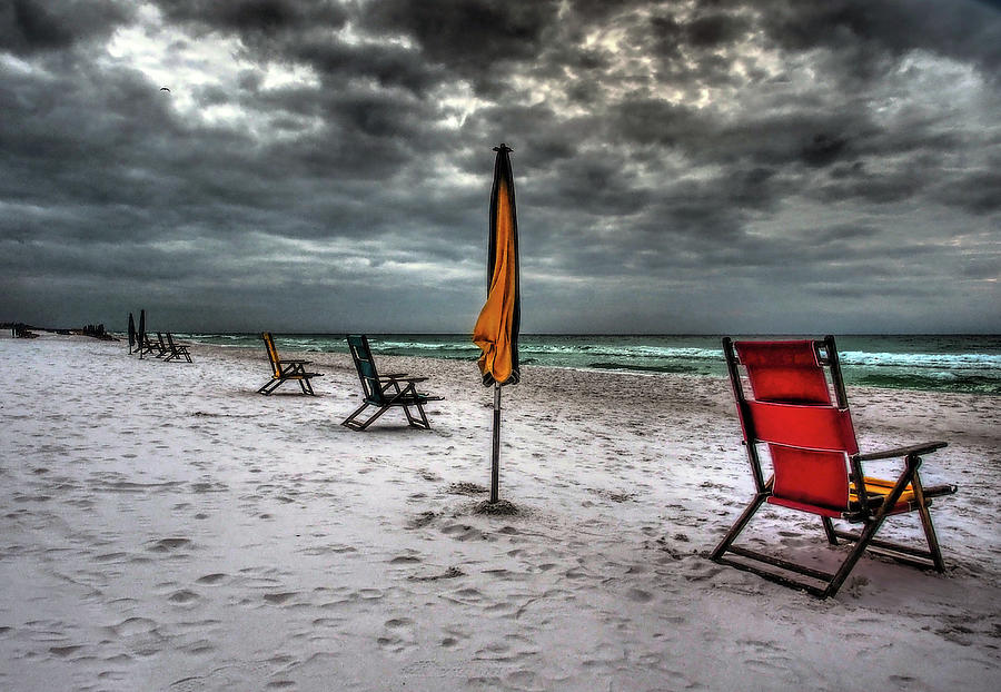 Red Chair on the Beach in Gulf Shores Photograph by James C Richardson