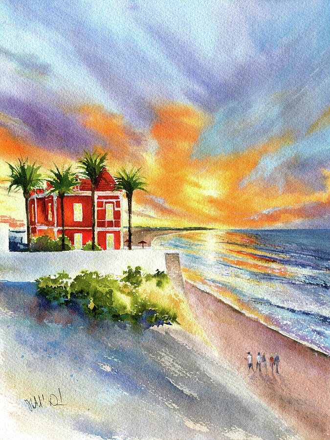 Red Chalet in Armacao de Pera Portugal Painting Painting by Dora Hathazi Mendes Red Chalet in Armacao de Pera Portugal Painting Painting by Dora Hathazi Mendes