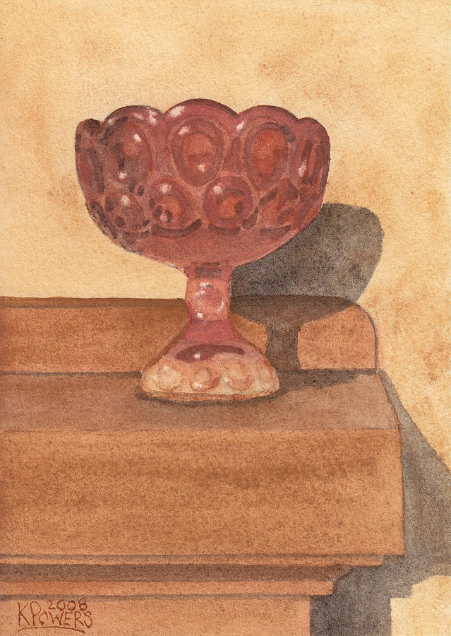 Vintage Painting - Red Chalice by Ken Powers