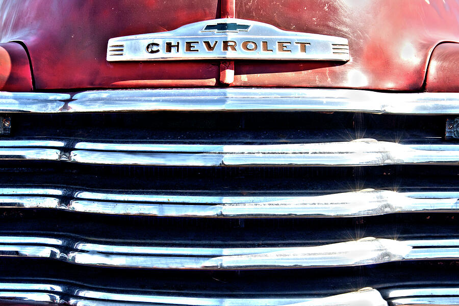 Red Chevrolet Grill Photograph by Bamalam Art Red Chevrolet Grill Photograph by Bamalam Art