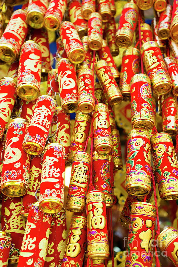 Red Chinese New Year Decorations by Kevin Miller