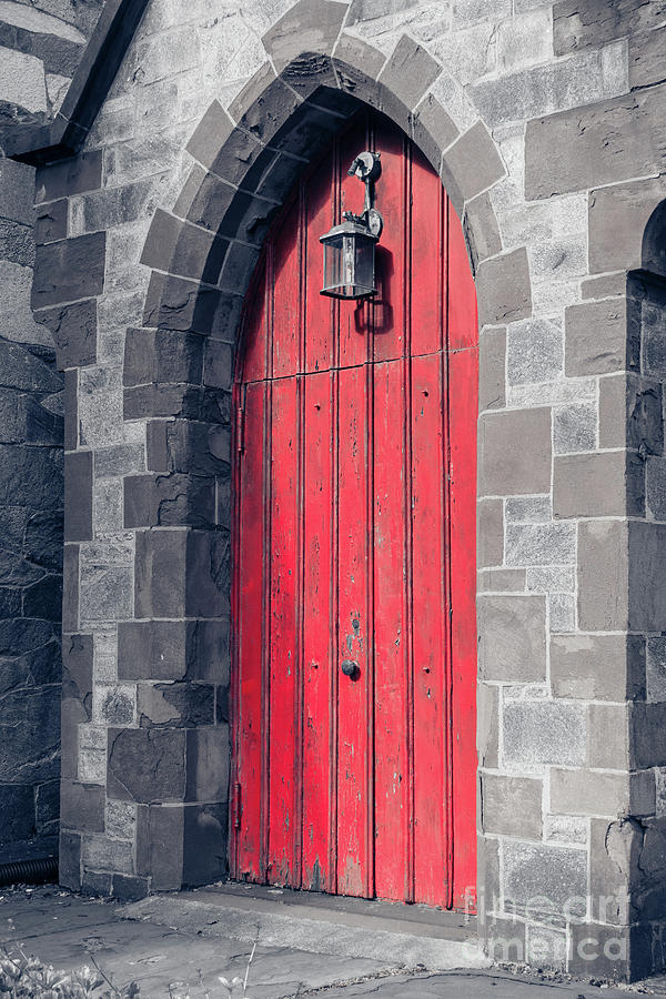 Red Church Door Providence Rhode Island College Hill Photograph by Edward Fielding