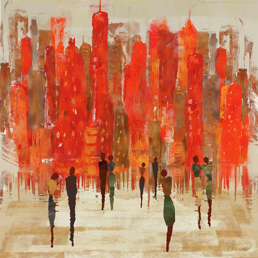 Red City Stroll Digital Art by Barbara Mierau-Klein